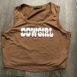 Brown crop top -Cowboy